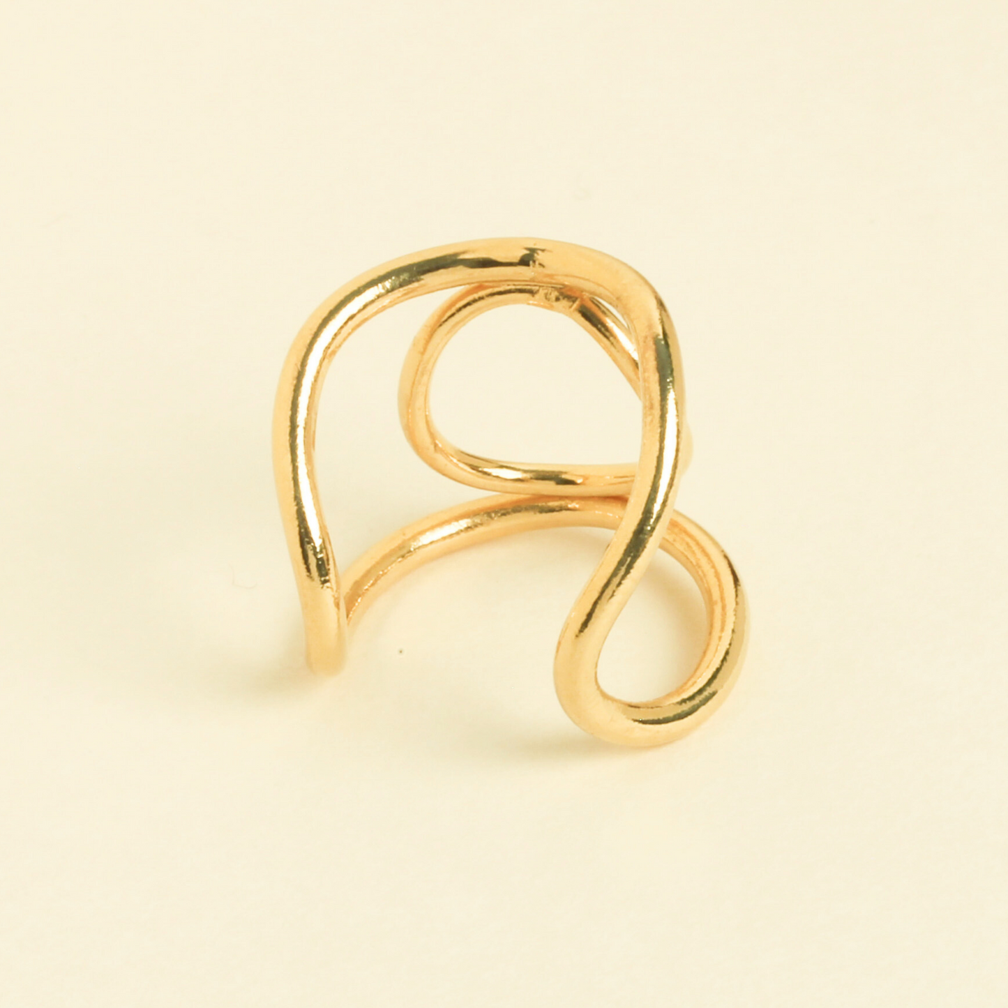 Bague premier regard par capucine arnoux face plaqué en or 18 carats bijou doré bague unique