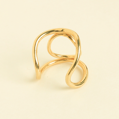 Bague premier regard par capucine arnoux face plaqué en or 18 carats bijou doré bague unique