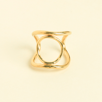 Bague premier regard par capucine arnoux face plaqué en or 18 carats bijou doré bague unique