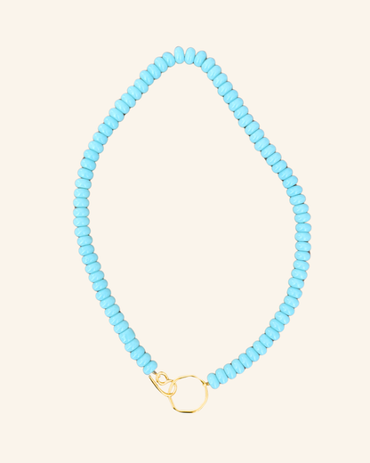 Collier Baiser salé bleu ciel