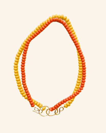 Collier Baiser salé orange abricot