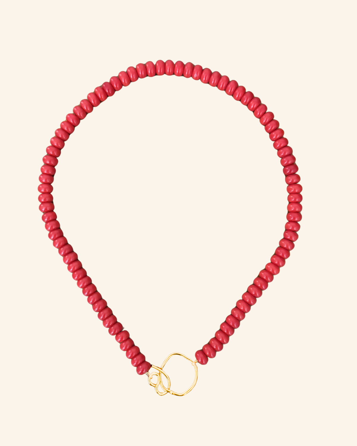 Collier Baiser salé rouge coquelicot